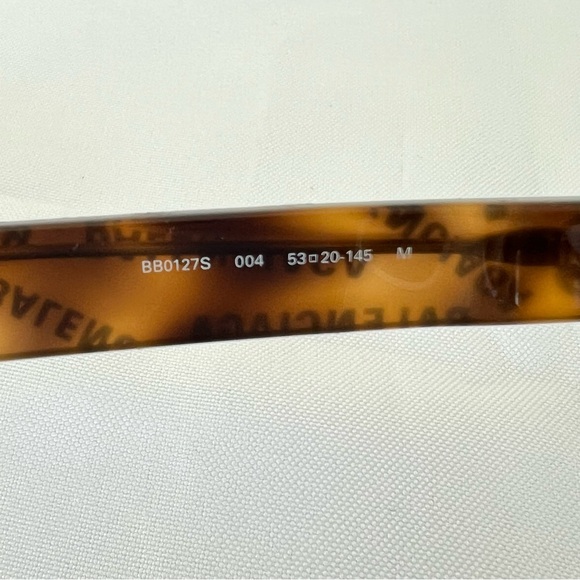 BALENCIAGA BB0127S Tortoise Frame Brown Lenses Square Shaped Sunglasses NWT - Picture 10 of 14